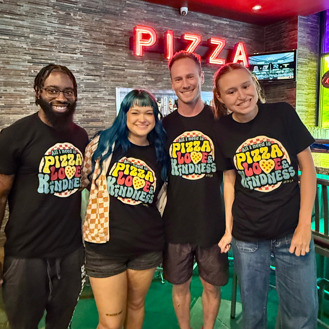 Pizza, Love and Kindness Tee