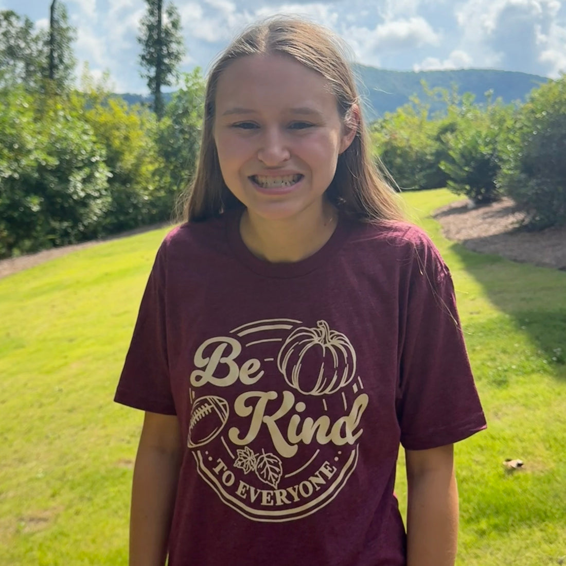 FALL Short Sleeve Tee - Football, Pumpkins and Be Kind to Everyone®