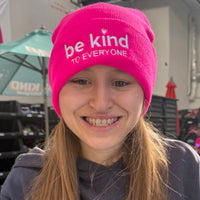 Bright Pink Embroidered Beanie - Be Kind to Everyone®