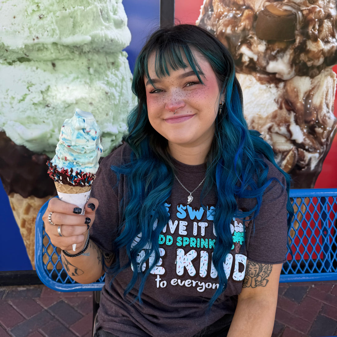 BROWN Ice Cream Tee - Be Kind to Everyone® Tee