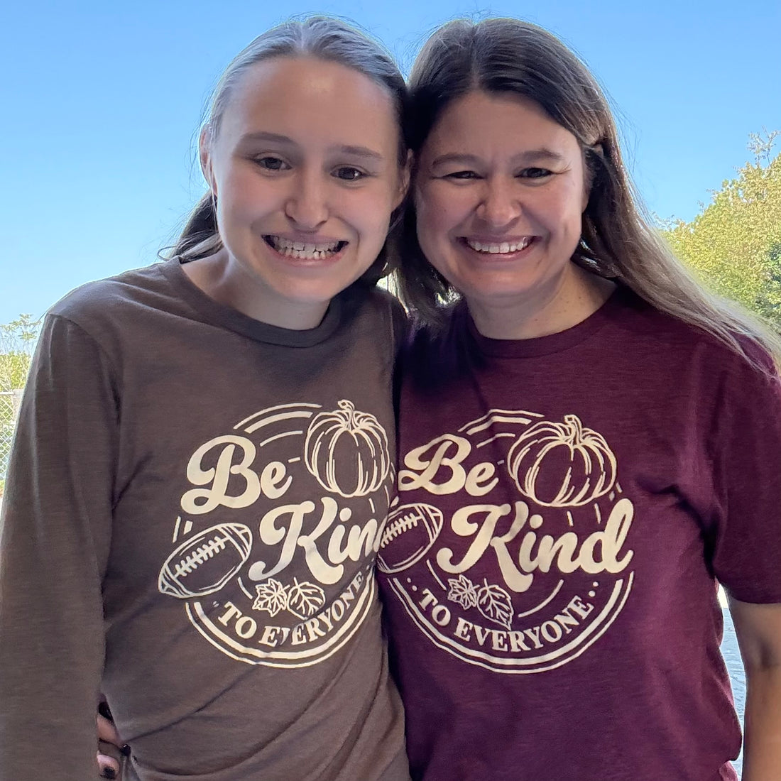 Long Sleeve Fall Tee - Footballs, Pumpkins and Be Kind to Everyone
