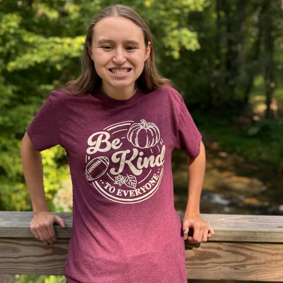 FALL Short Sleeve Tee - Football, Pumpkins and Be Kind to Everyone®