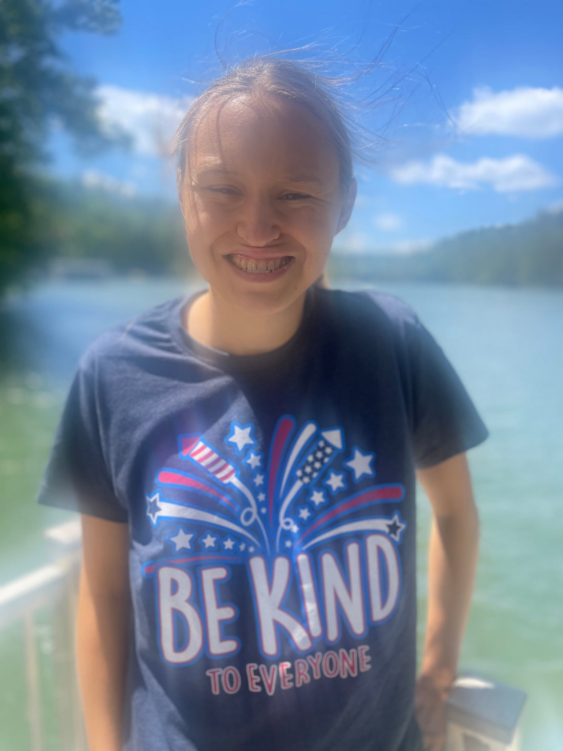 Our 4th of July Be Kind to Everyone® short-sleeved tee is a star-spangled winner.