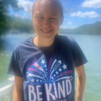 Our 4th of July Be Kind to Everyone® short-sleeved tee is a star-spangled winner.