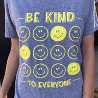 Zoomed in image of our All Smiles Be Kind to Everyone® short-sleeved v-neck.