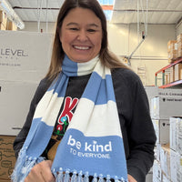 Blue and White Embroidered Scarf - Be Kind to Everyone®
