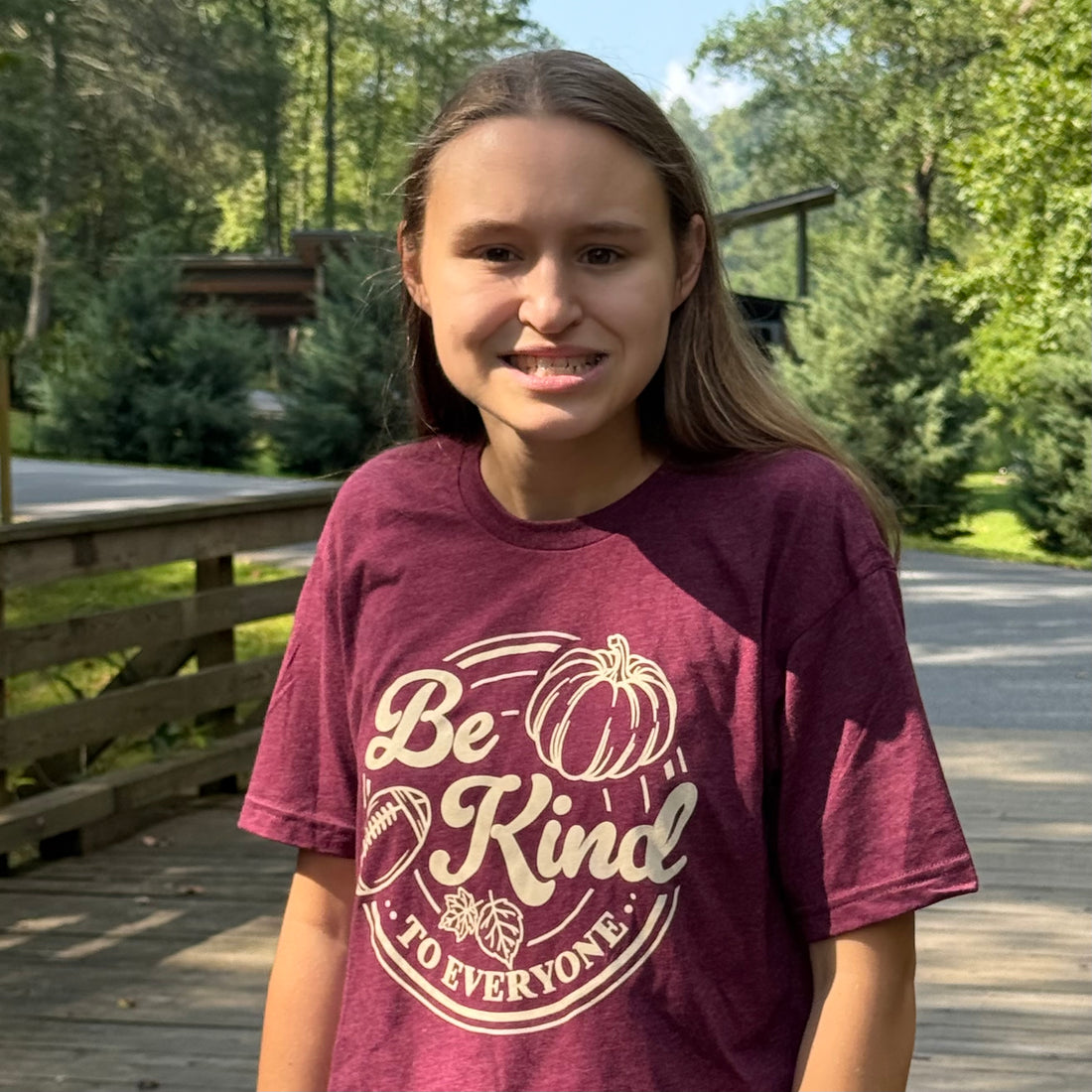 FALL Short Sleeve Tee - Football, Pumpkins and Be Kind to Everyone®