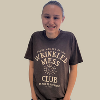 Brown Wrinkled Mess Club Short Sleeve Tee