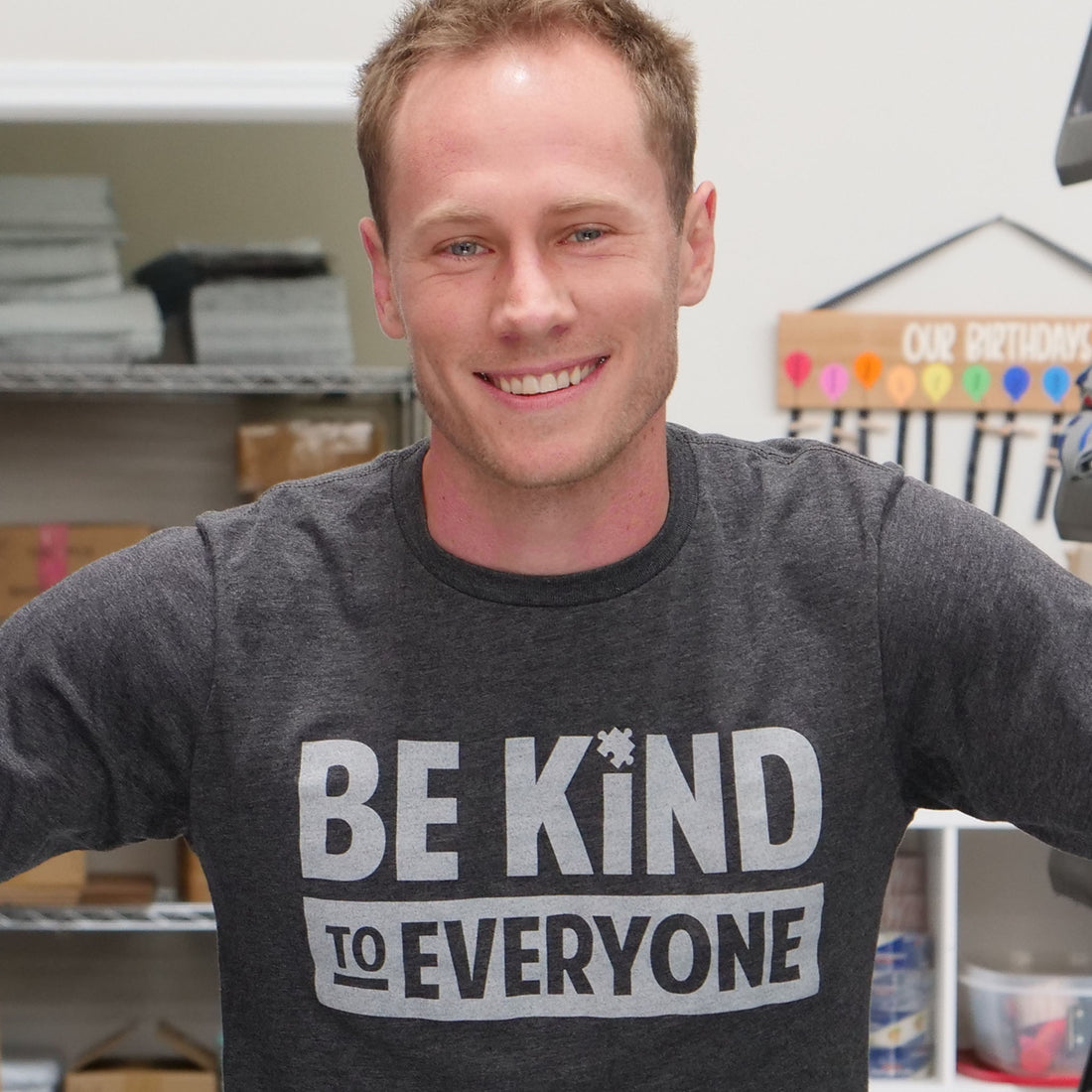 Adult Hudson Be Kind to Everyone® long-sleeved tees.