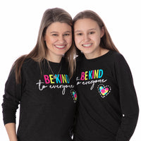 Jackie and Jordyn modeling our long-sleeved Original Jordyn Be Kind to Everyone® tees.