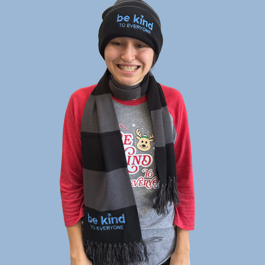 Embroidered Beanie and Scarf- Be Kind to Everyone®
