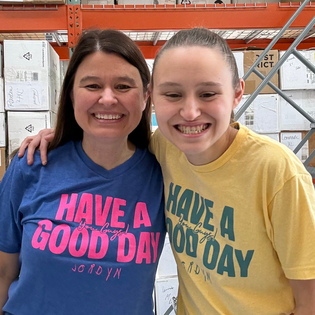 Blue V-Neck - Have a Good Day Tee