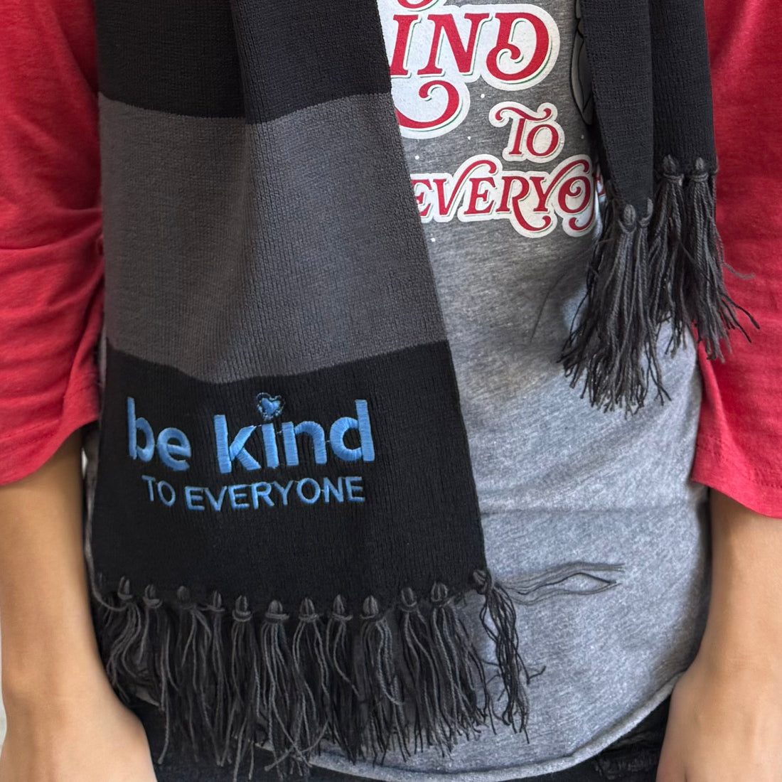 Embroidered Beanie and Scarf- Be Kind to Everyone®