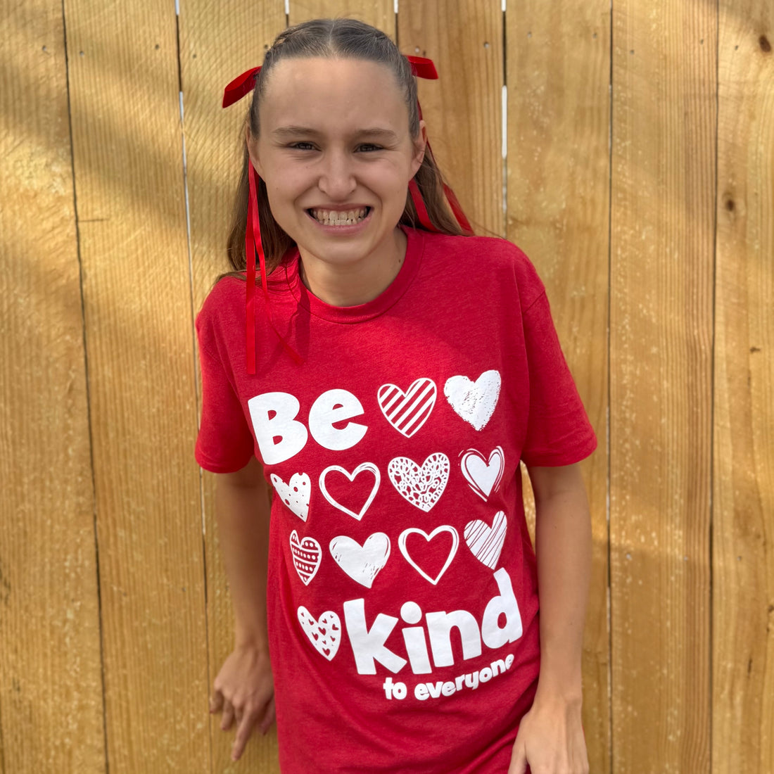 Red Hearts Be Kind to Everyone® Short Sleeve Valentine Tee