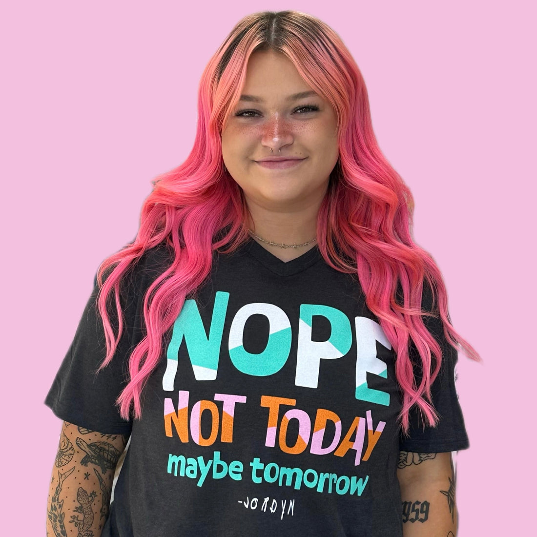 V-Neck - Nope Not Today Tee