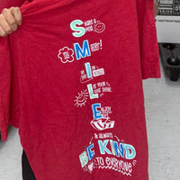 Red V-Neck - Smile Tee