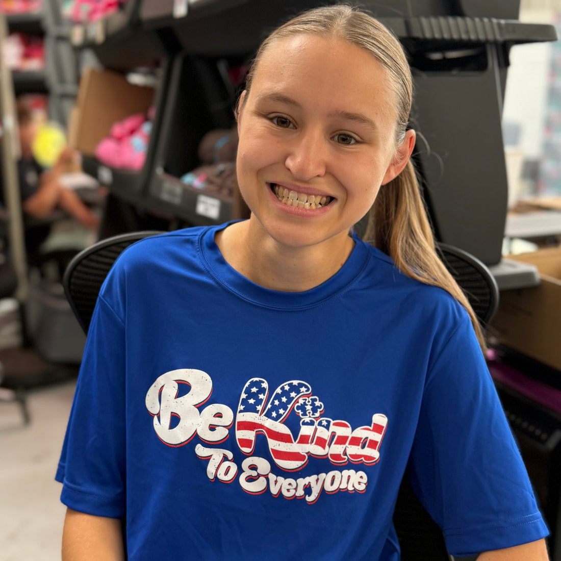 Adult Red, White and Blue Dri-Fit Short Sleeve Tee - Be Kind to Everyone®