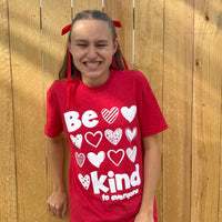 Red Hearts Be Kind to Everyone® Short Sleeve Valentine Tee