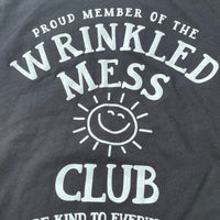 BLACK Wrinkled Mess Club Short Sleeve Tee
