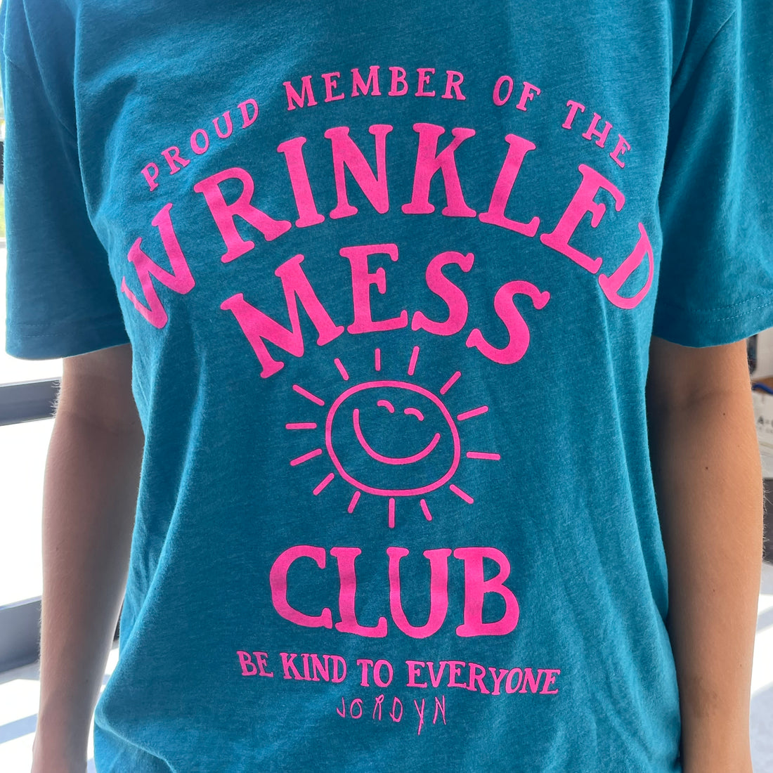 TEAL Wrinkled Mess Club Short Sleeve Tee