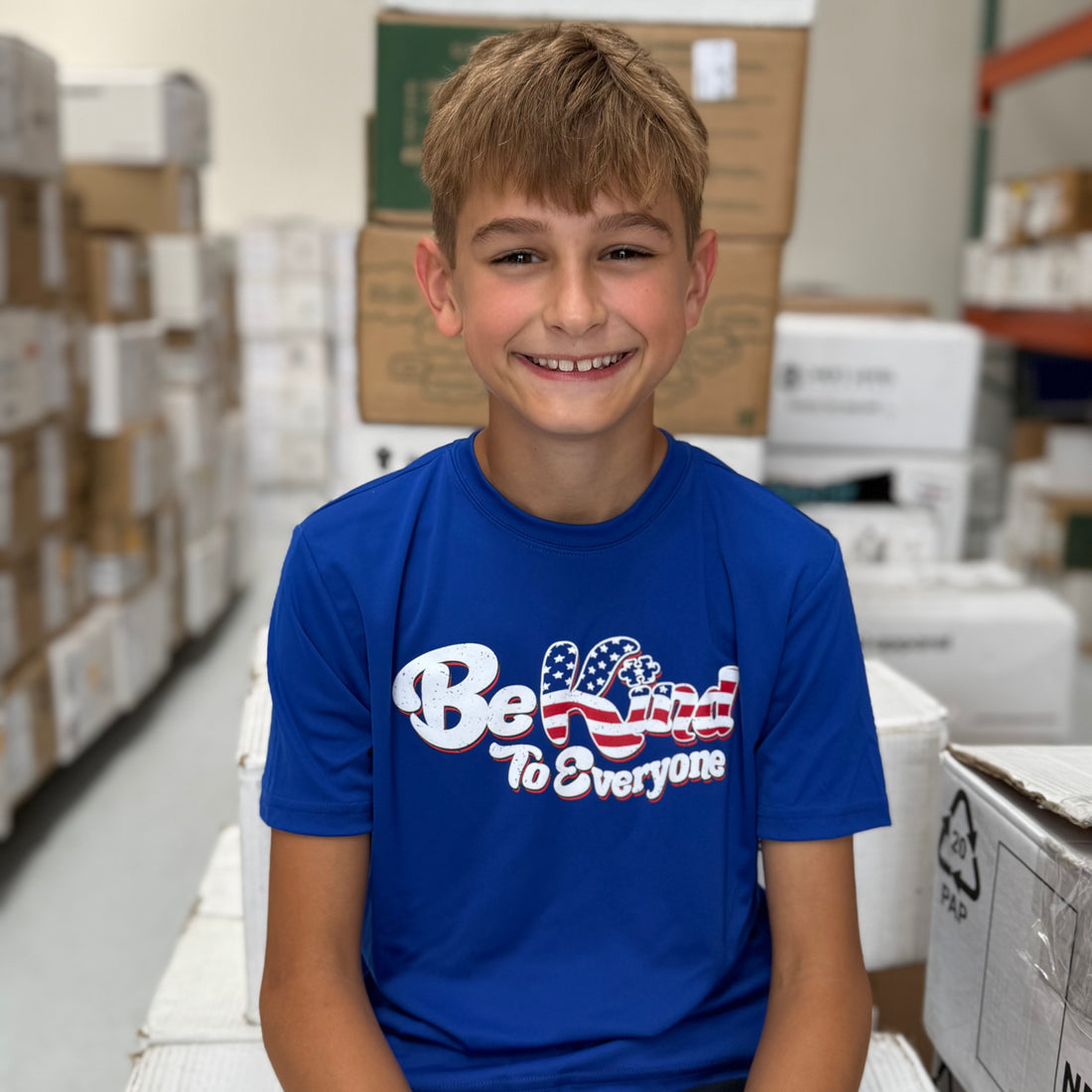 YOUTH Red, White and Blue Dri-Fit Short Sleeve Tee - Be Kind to Everyone®