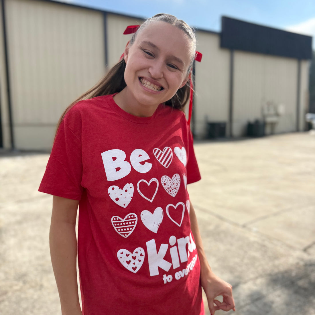 Red Hearts Be Kind to Everyone® Short Sleeve Valentine Tee