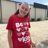 Red Hearts Be Kind to Everyone® Short Sleeve Valentine Tee