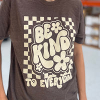 Brown Retro Checkerboard Be Kind to Everyone® Tee