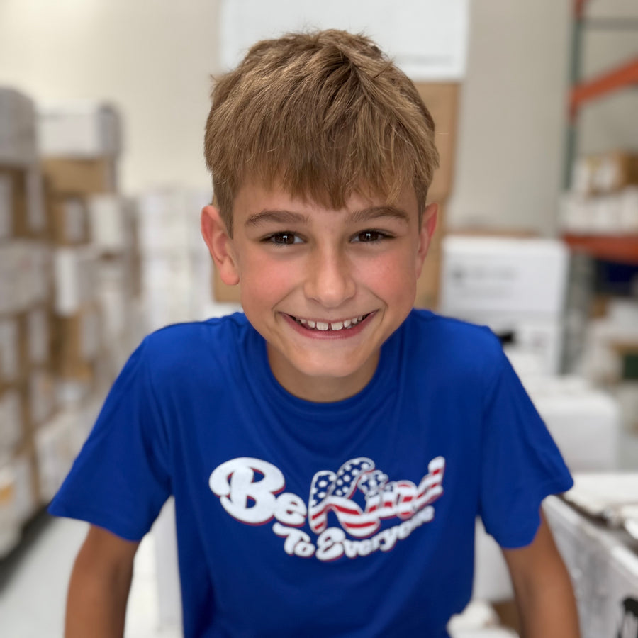 YOUTH Red, White and Blue Dri-Fit Short Sleeve Tee - Be Kind to Everyone®