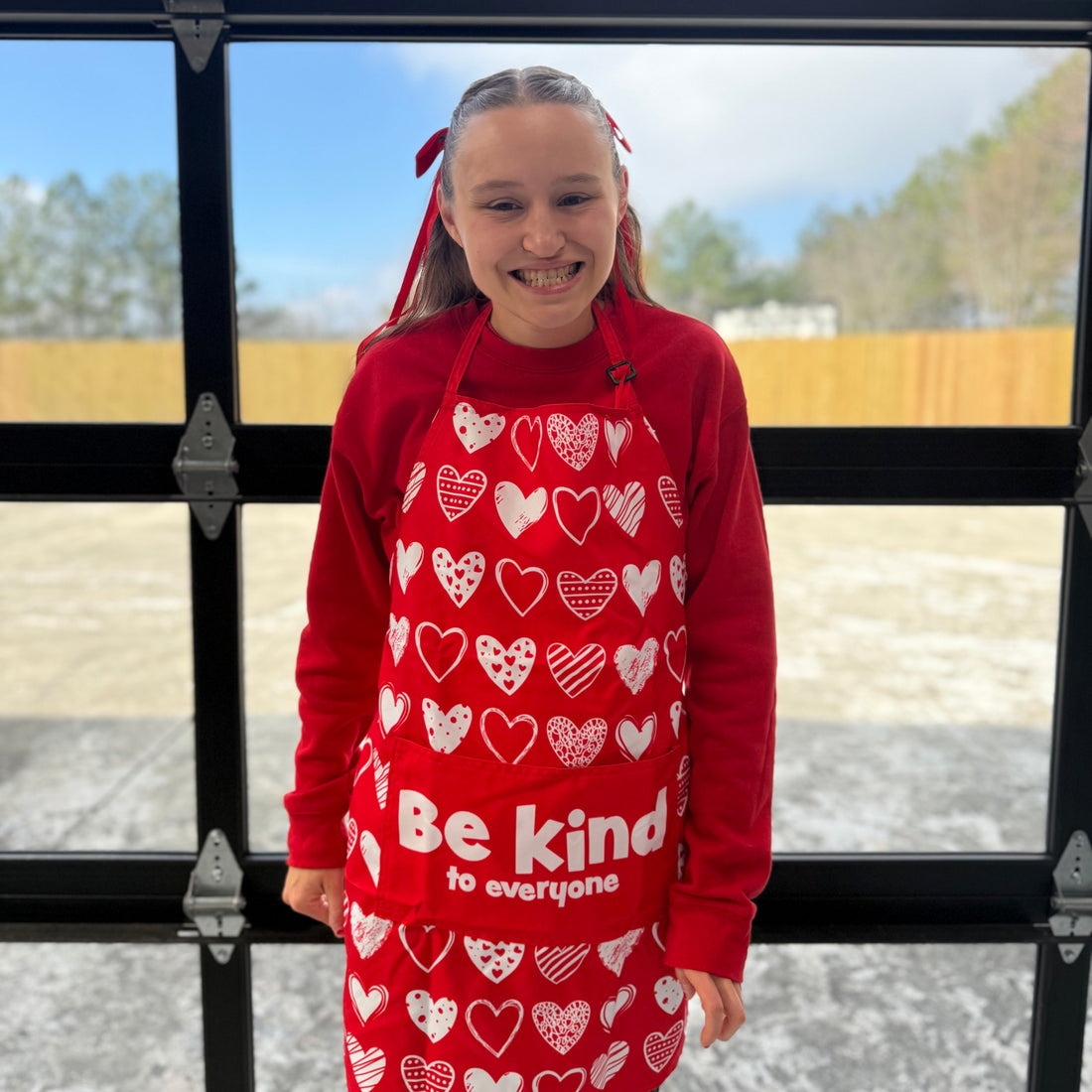 Hearts Apron - Valentine Be Kind to Everyone