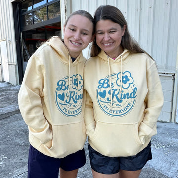 Our Be Kind to Everyone® Yellow  Hoodie is the perfect choice for staying cozy this fall and winter.