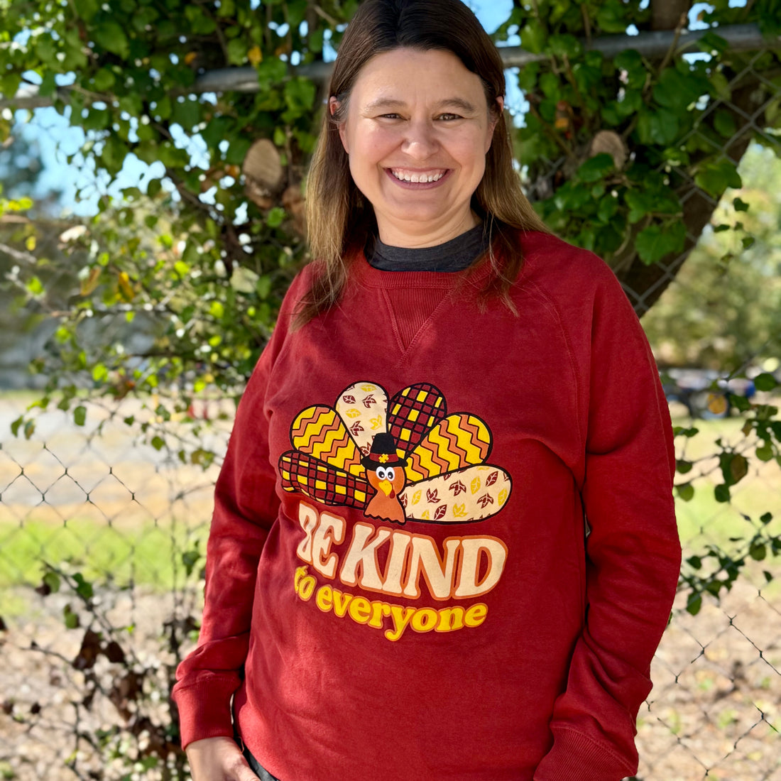 Turkey Sweatshirt - Thanksgiving Be Kind to Everyone® Crewneck