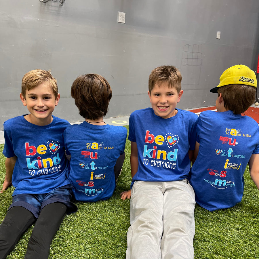 Hudson and friends modeling our youth Autism Awareness/Acceptance tee.