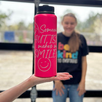 Pink 40 oz Steel Bottle - Someone with Autism Makes Me Smile