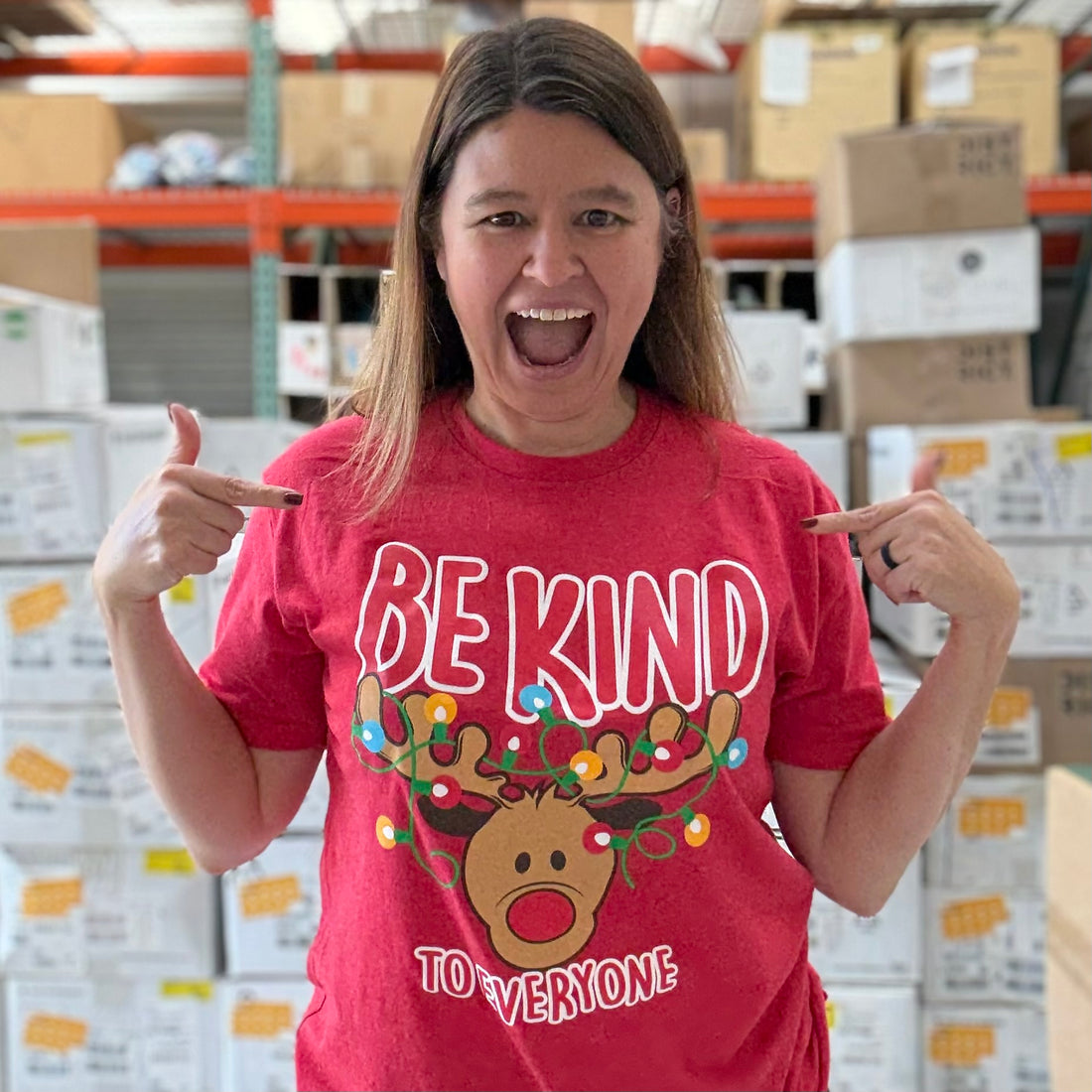 Adult Reindeer Be Kind to Everyone® Tee