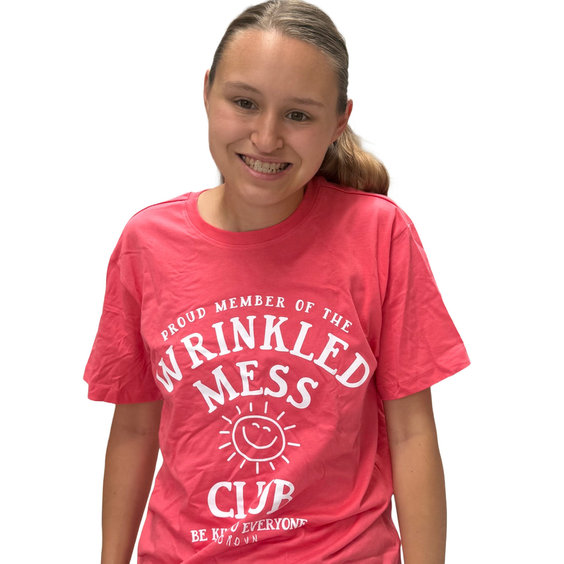 Coral Wrinkled Mess Club® Short Sleeve Tee