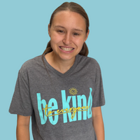 CUTE Grey V-Neck - Be Kind to Everyone