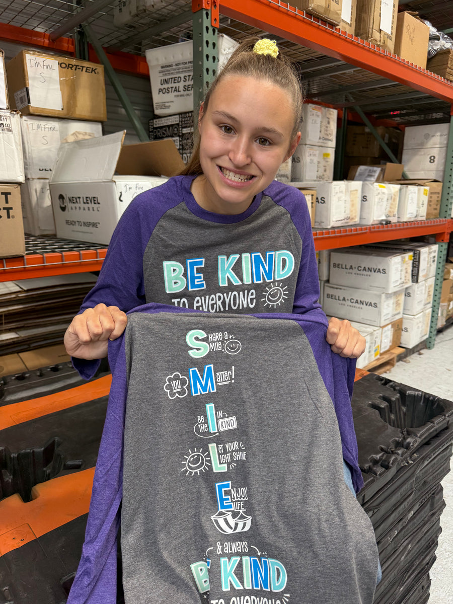 SMILE Raglan - Be Kind to Everyone® 3/4 Tee