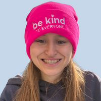 Bright Pink Embroidered Beanie - Be Kind to Everyone®