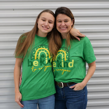 Jordyn and Jackie, modeling our limited edition St. Patrick's Day short-sleeved tee.  Jordyn is wearing a small; Jackie is wearing a medium.