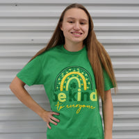 Jordyn, modeling our 2023 St. Patrick's Day short-sleeved shirt.