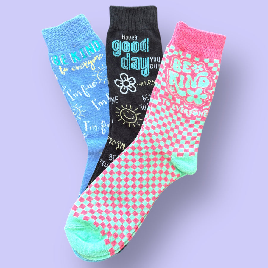 3 Pair Sock Pack - Be Kind to Everyone®