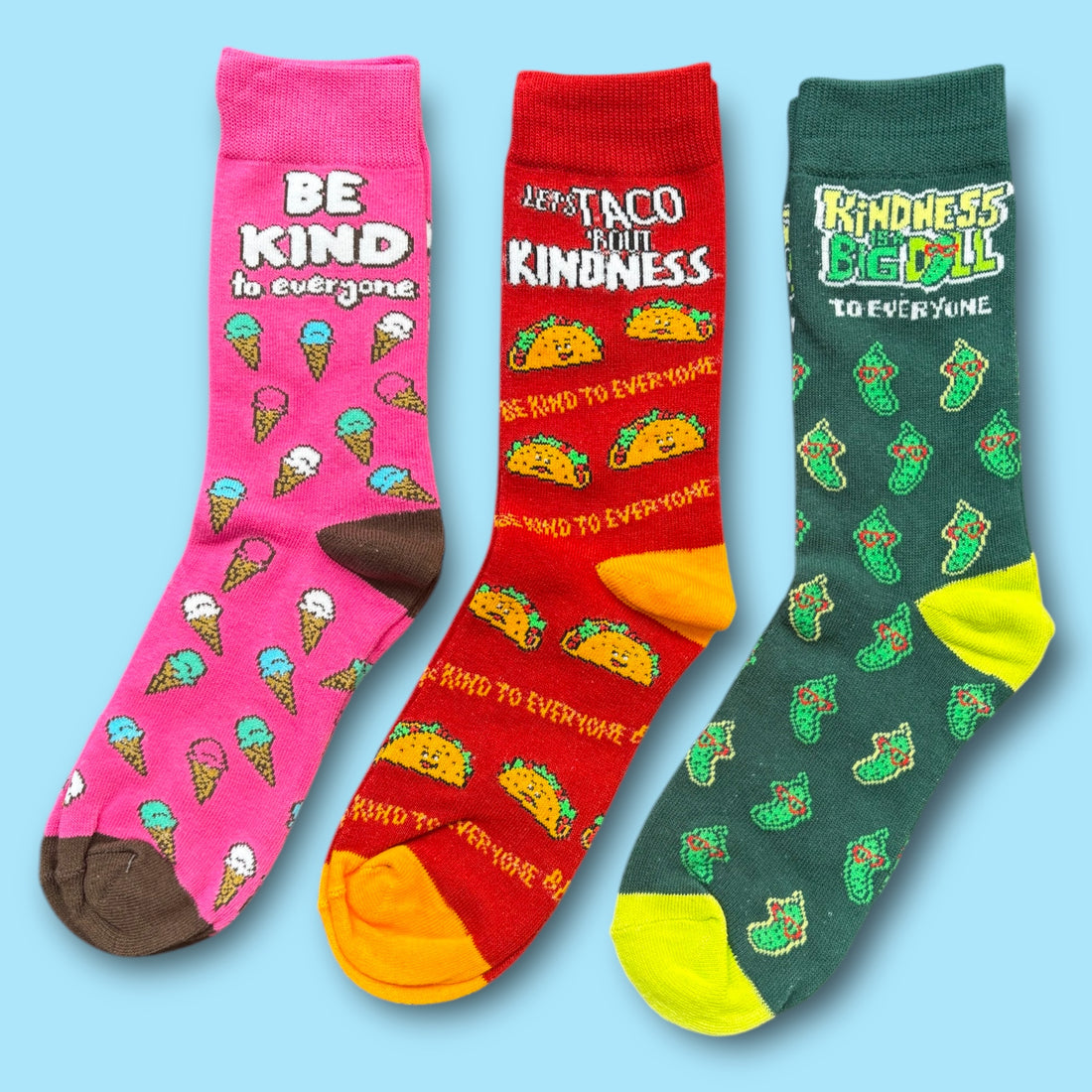 3 Pair FOOD Sock Pack - Be Kind to Everyone®
