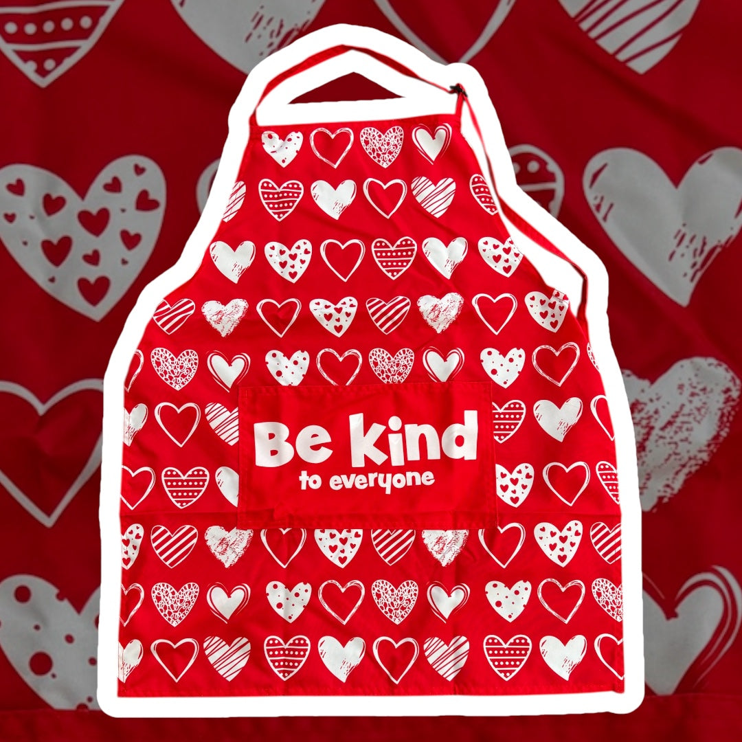 Hearts Apron - Valentine Be Kind to Everyone