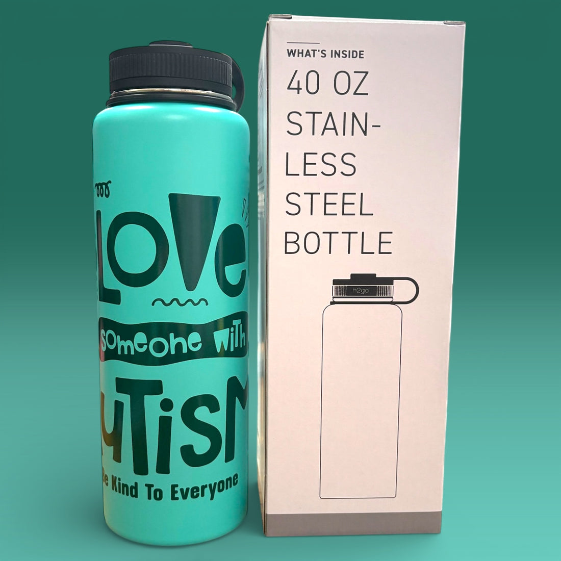 Autism 40 oz Stainless Steel Bottle - I Love Someone with Autism
