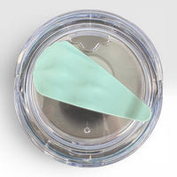 The lid of our Nope Not Today seafoam tumbler against a white background.