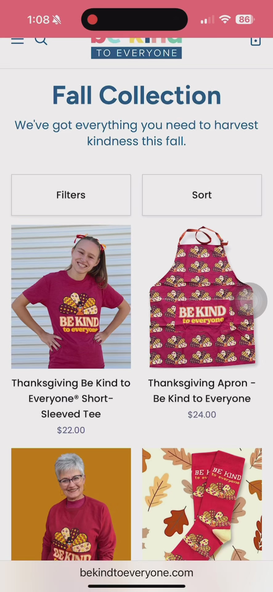 Turkey Sweatshirt - Thanksgiving Be Kind to Everyone® Crewneck
