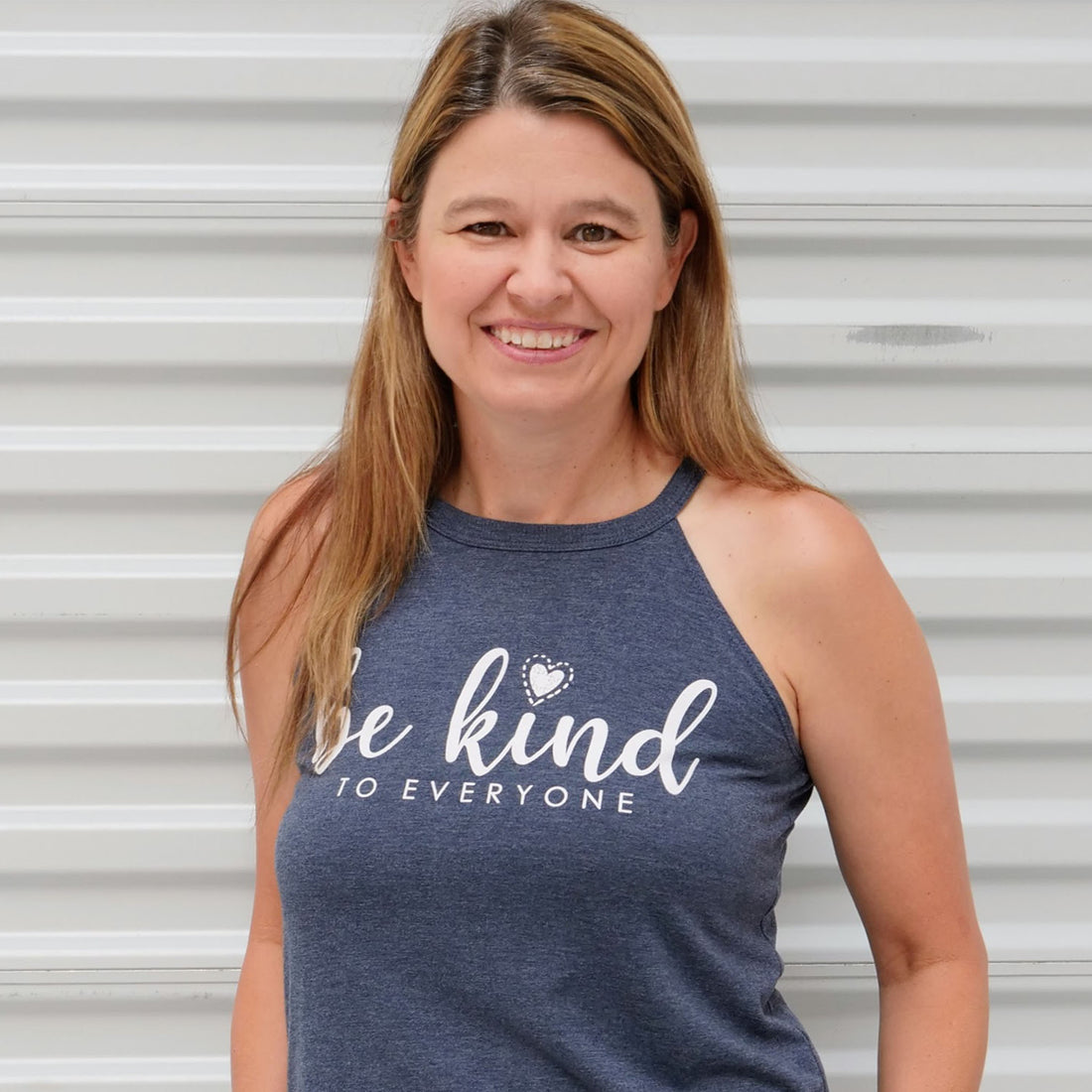  Jackie in our Be Kind to Everyone® Rocker Tank Top.