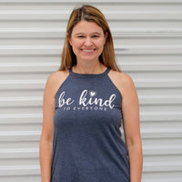 Jackie, modeling a small in our Be Kind to Everyone® Rocker Tank Top.