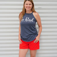 Jackie, modeling a small in our  Be Kind to Everyone® Rocker Tank Top.